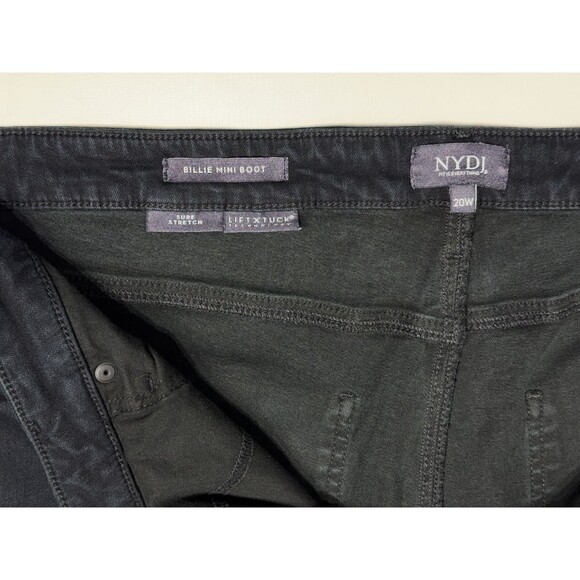 NYDJ Billie Mini Boot Black Jeans Raw Hem High Rise Lift Tuck Women's 20W (J2) - Picture 6 of 10